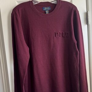 Polo by Ralph Lauren Men's Maroon Long Sleeve Tee